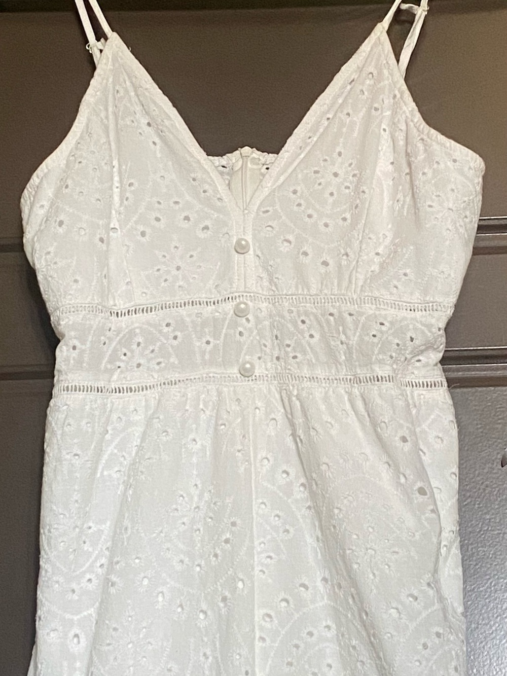Simply Styled Ivory Eyelet Spaghetti Strap Maxi Dress